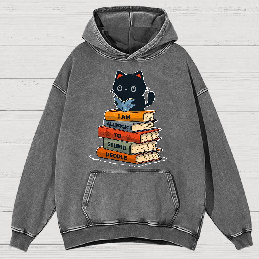 Allergic To Stupid People. Sarcasm Vintage Distressed Hoodie