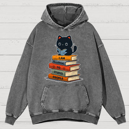 Allergic To Stupid People. Sarcasm Vintage Distressed Hoodie