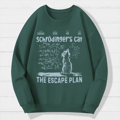 Schrodinger's Cat Escape Plan Interesting Physics Science Geek Cotton Sweatshirt