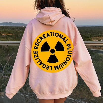 Legalize Recreational Plutonium Printed Back Unisex Cotton Hoodie