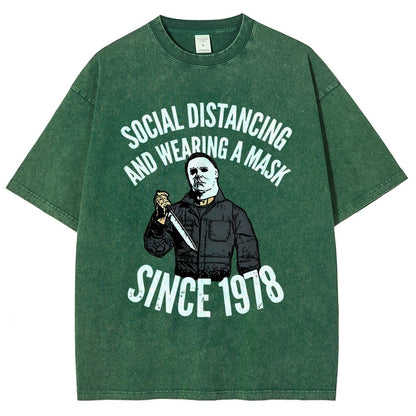 Maintain Social Distance Vintage Distressed T-shirt