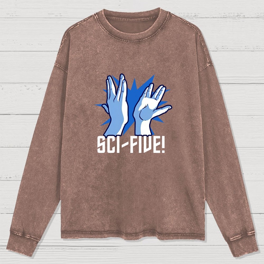 Sci-Five Washed Long Sleeve Tee
