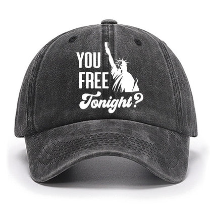 YOU FREE TONIGHT? 4th of July Cotton Hat