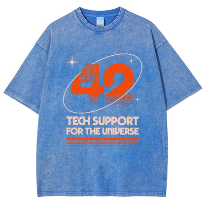 42 - Tech Support For The Universe Vintage Distressed T-shirt
