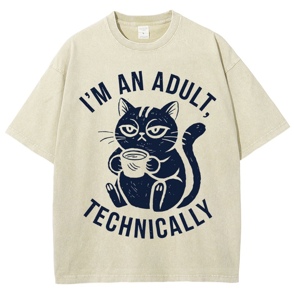 I'm an adult technically Vintage Distressed T-shirt
