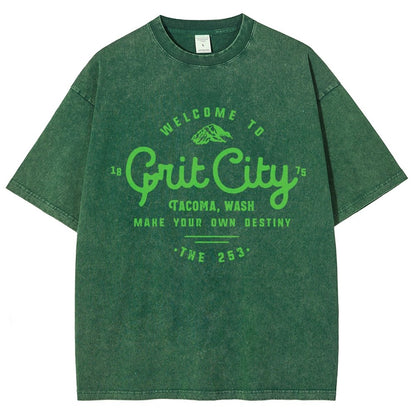 Grit City Tacoma Washington Vintage Distressed T-shirt