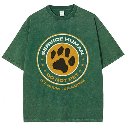 Service Human Do Not Pet Vintage Distressed T-shirt