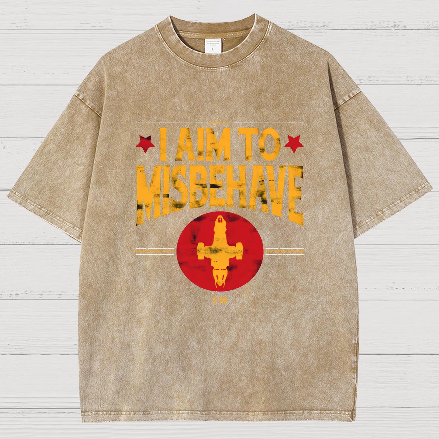 I Aim To Misbehave Vintage Distressed T-shirt