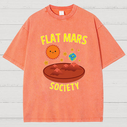 Flat Mars Society Nerdy Vintage Distressed T-shirt