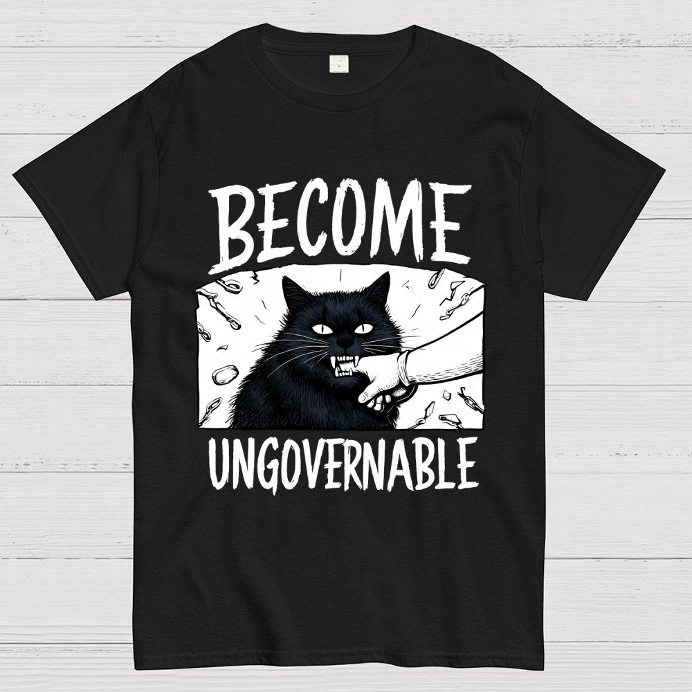 Cat Biting Arm Geek T-Shirt