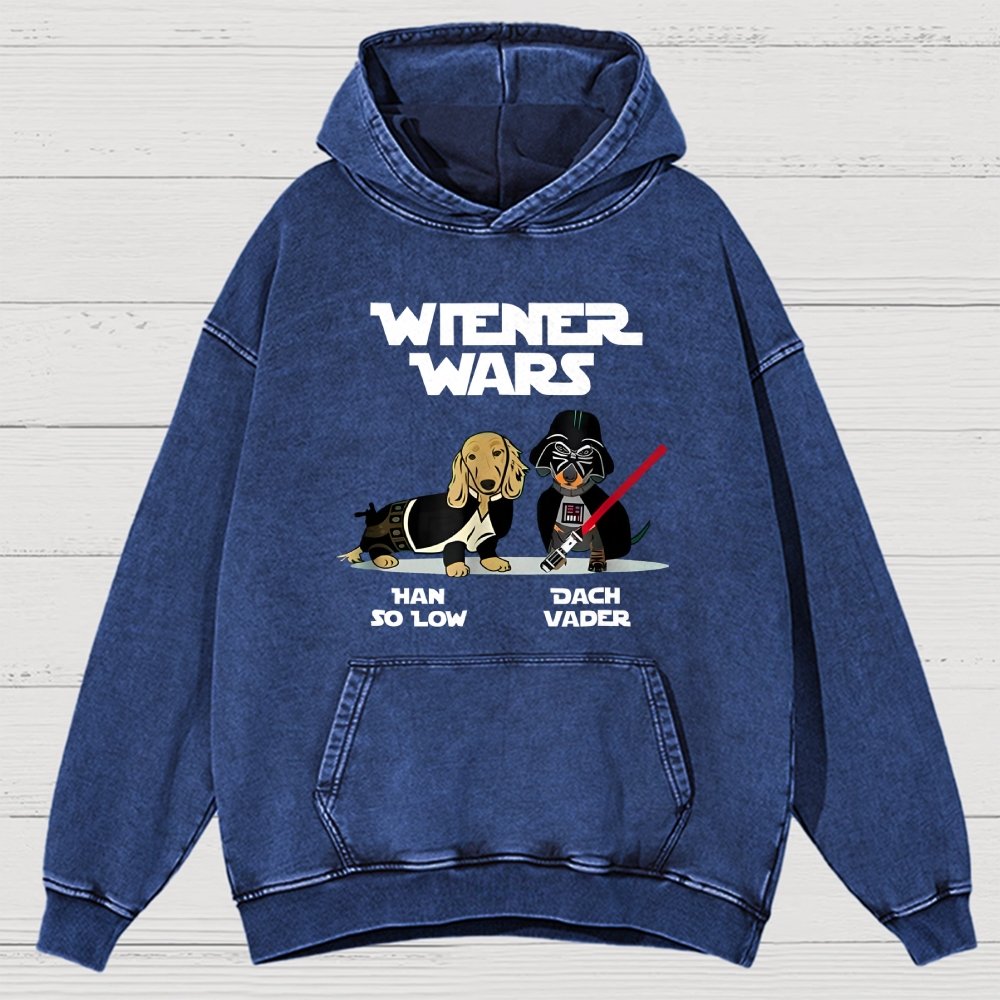 Wiener Wars Funny Dachshund Vintage Distressed Hoodie