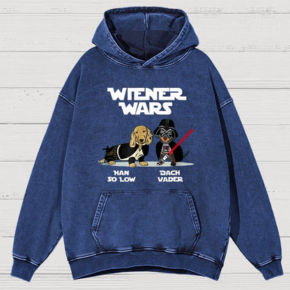 Wiener Wars Funny Dachshund Vintage Distressed Hoodie