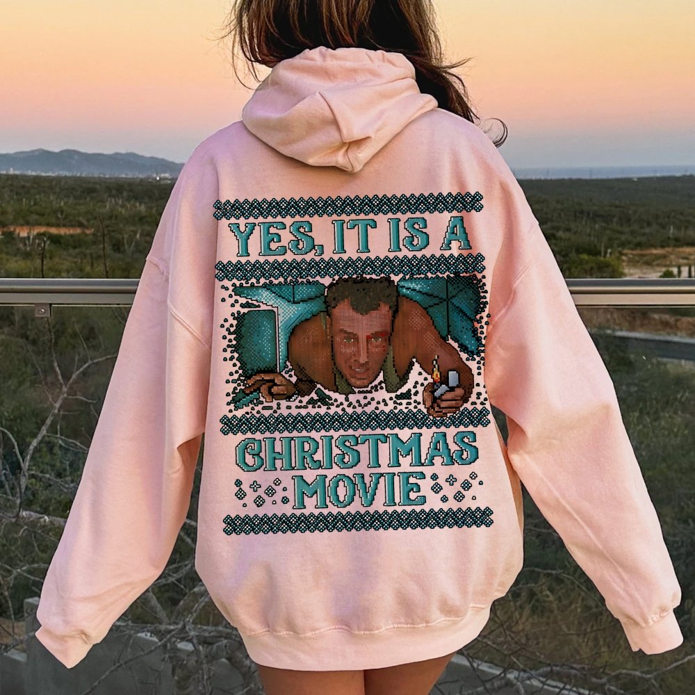 Gen-X Christmas Movie Printed Back Unisex Cotton Hoodie
