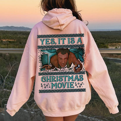 Gen-X Christmas Movie Printed Back Unisex Cotton Hoodie