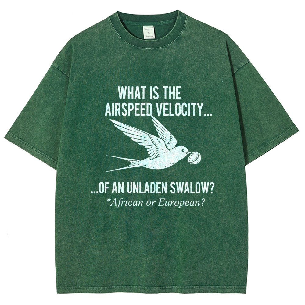 What Is The Airspeed Velocity...Art Print Vintage Distressed T-shirt
