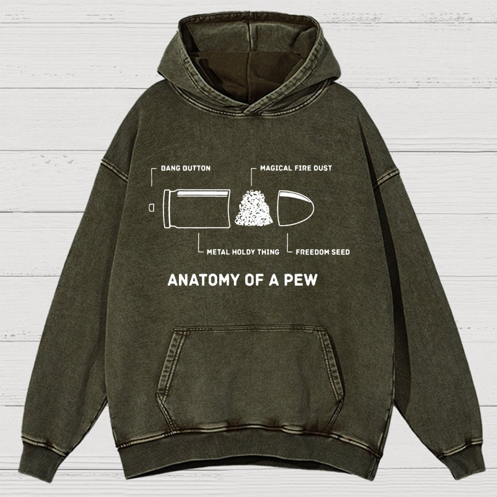 Anatomy Of A Pew Vintage Distressed Hoodie