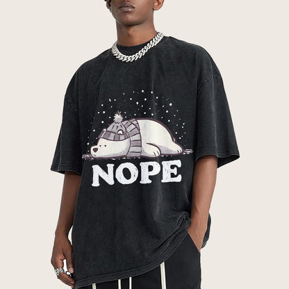 Nope Too Cold for Anything Vintage Distressed T-shirt