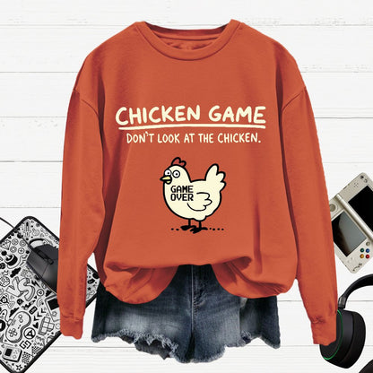 Chicken Game Cotton Pullover Sweatshirt