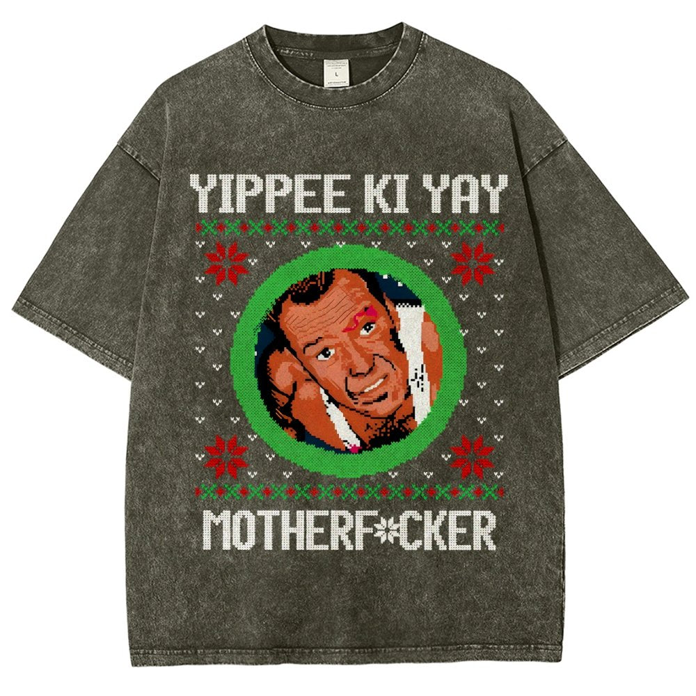 Yippee Ki Yay Motherf Cker Vintage Distressed T-shirt