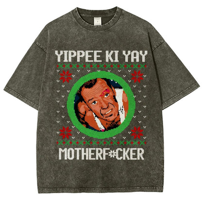 Yippee Ki Yay Motherf Cker Vintage Distressed T-shirt