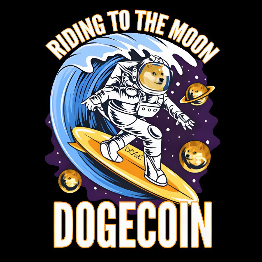 Riding To The Moon Dogecoin DOGE Geek T-Shirt