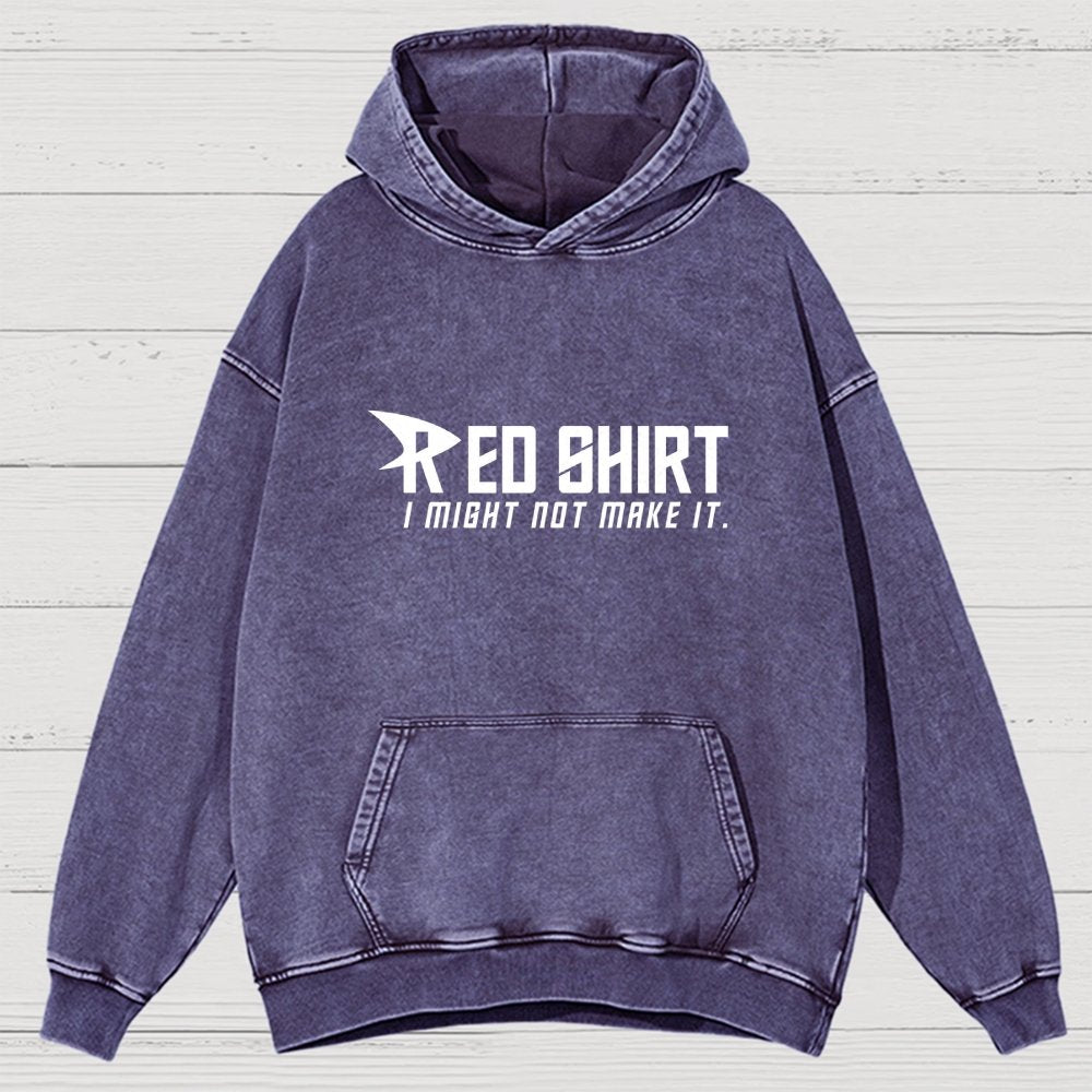 Red Shirt Vintage Distressed Hoodie