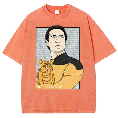 Date Ode To Spot Cat Vintage Distressed T-shirt