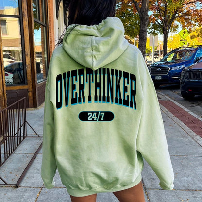 Overthinker All the time Printed Back Cotton Hoodie