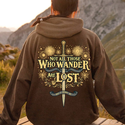 I Might Be Lost Printed Back Unisex Cotton Hoodie