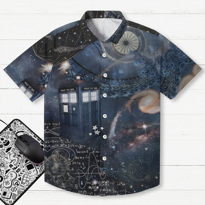 The Time Traveling Mysterious Phone Booth Geek Hawaiian Shirt