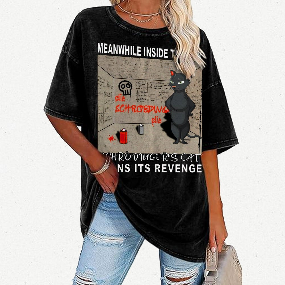 Inside The Box：Schrödingers Cat Plans Its Revenge Vintage Distressed T-shirt