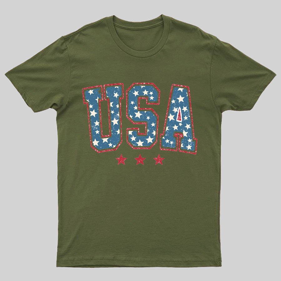 USA  Stars and Stripes Geeky T-Shirt