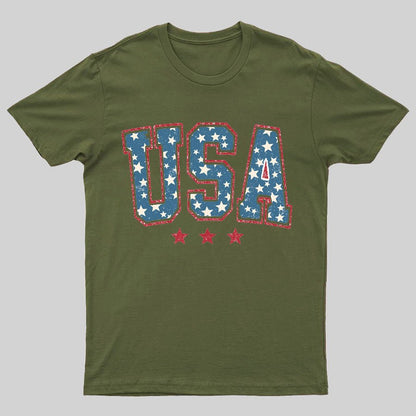 USA  Stars and Stripes Geeky T-Shirt