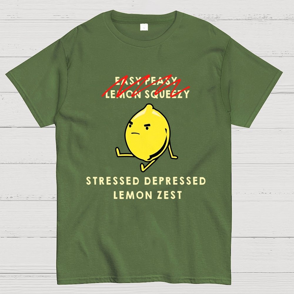 Stressed Depressed Lemon Zest Geek T-Shirt