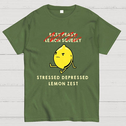 Stressed Depressed Lemon Zest Geek T-Shirt