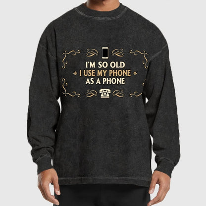 Old Phone Washed Long Sleeve Tee