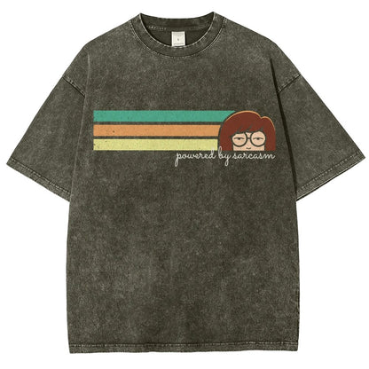 Power By Sarcasm Vintage Distressed T-shirt