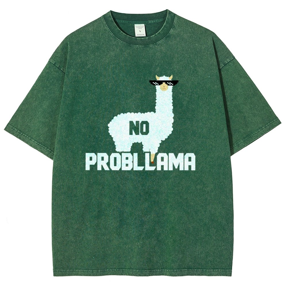 No Probllama Vintage Distressed T-shirt