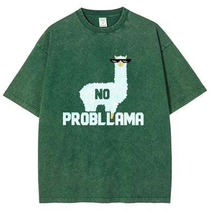 No Probllama Vintage Distressed T-shirt