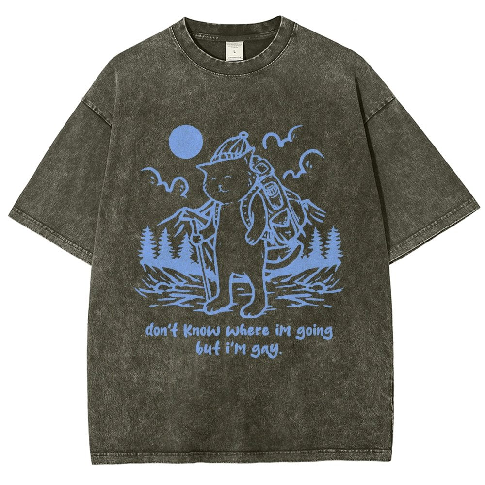Don't Know Where I'm Going But I'm Gay Vintage Distressed T-shirt