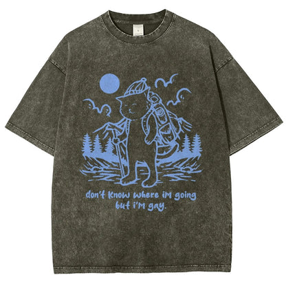 Don't Know Where I'm Going But I'm Gay Vintage Distressed T-shirt