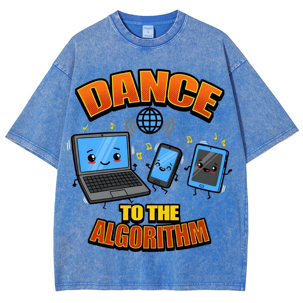 Dance To The Algorithm Funny Vintage Distressed T-shirt