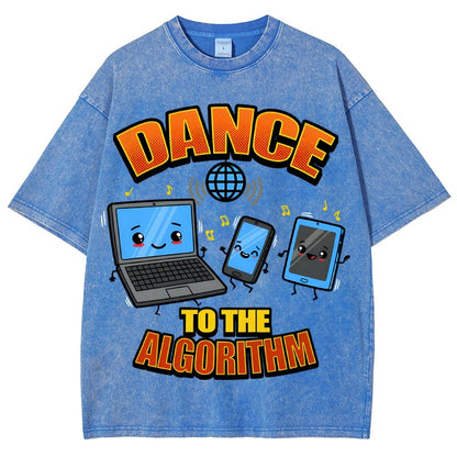 Dance To The Algorithm Funny Vintage Distressed T-shirt