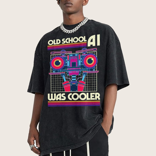Old School AI Was Cooler Vintage Distressed T-shirt
