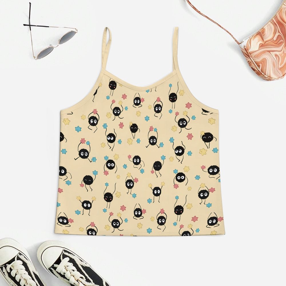 Cute Little Black Ball Women's Geek Suspender Cami Set