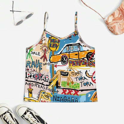 Vintage Graffiti1 Women's Geek Suspender Cami Set