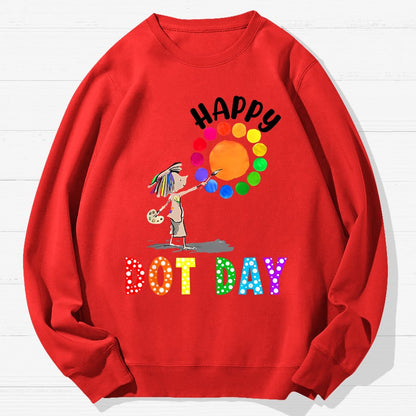 Happy International Dot Day Geek Cotton Sweatshirt