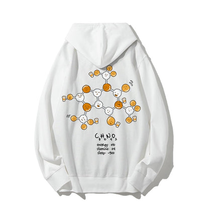 Caffeine Power Up Printed Back Unisex Cotton Hoodie