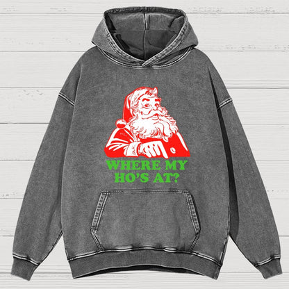 Ho Ho Ho Christmas Vintage Distressed Hoodie