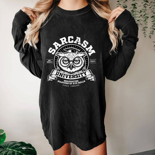 Sarcasm University Washed Long Sleeve Tee